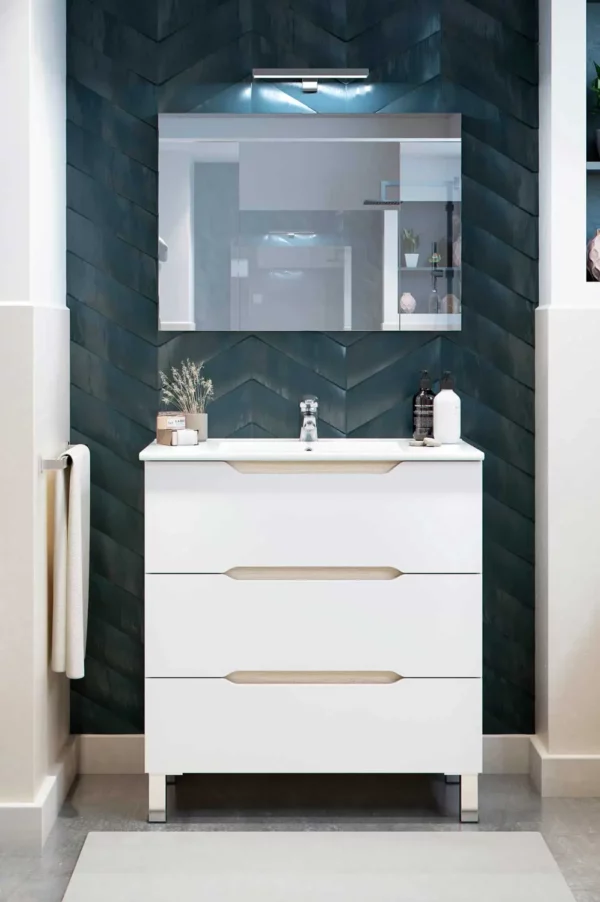 Mobile bagno Lea 80x45x86h Rovere Alaska e grigio antracite - immagine 2