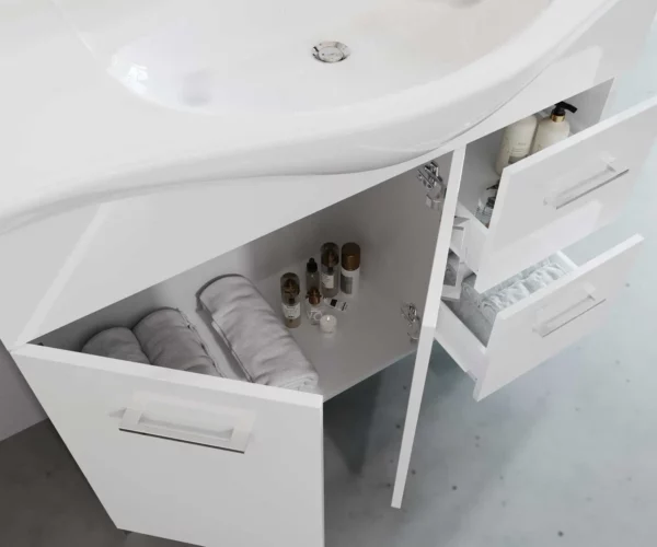 Mobile bagno venere cm.106x50x191H bianco lucido - immagine 2