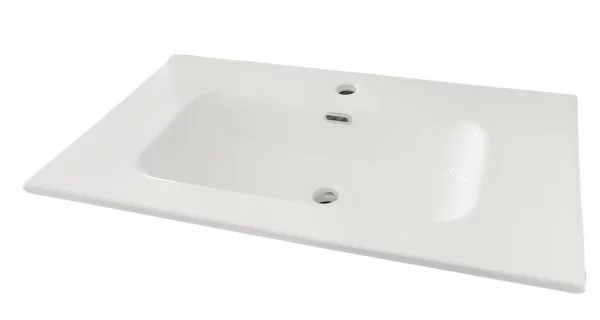 Lavabo bianco da incasso in ceramica per mobili