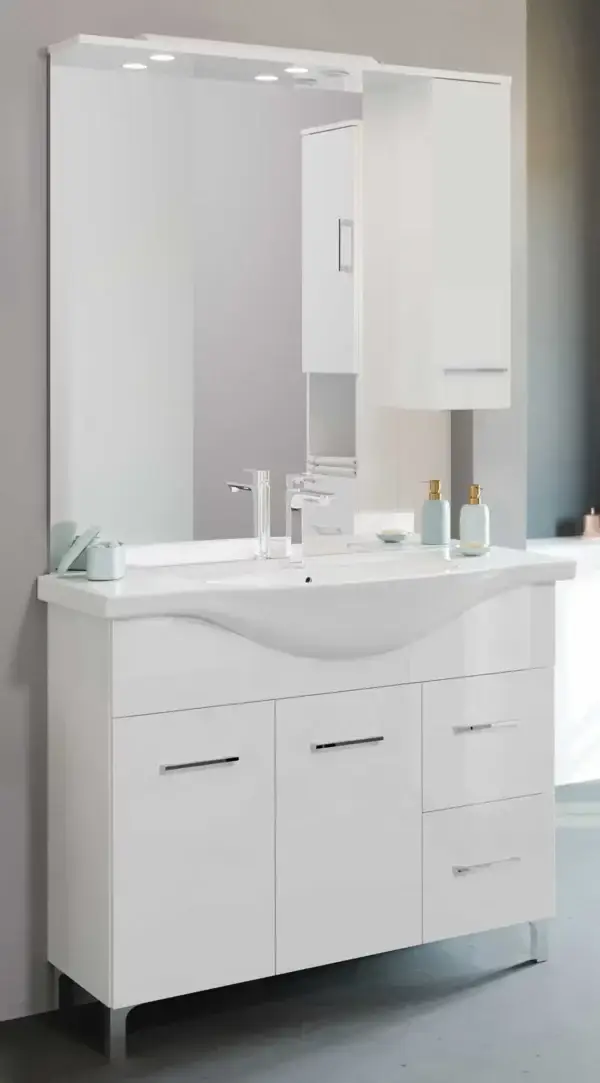 Mobile bagno venere cm.106x50x191H bianco lucido